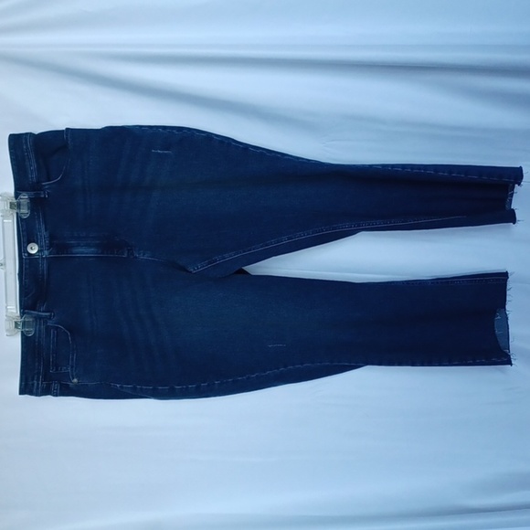 J JILL Kick Flare Denim Crop Jeans, raw hem - Picture 1 of 9
